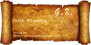 Guth Klaudia névjegykártya